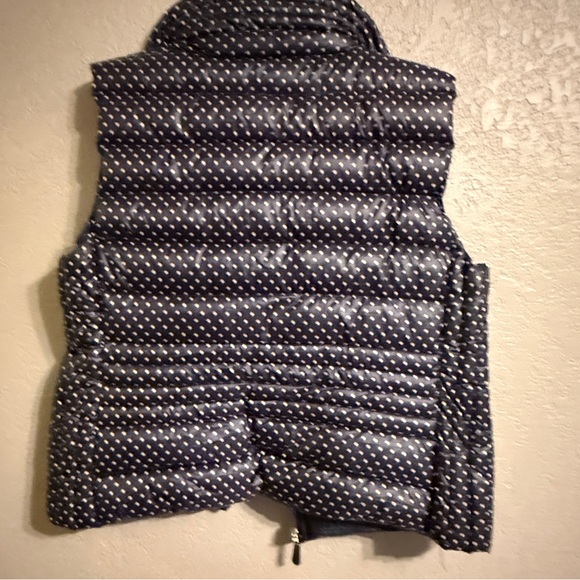 Vince Camuto Dark Blue Polka Dot Puffer Vest - Picture 7 of 8